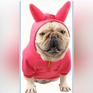 Pink Dog Hoodie with Ears size M nwot